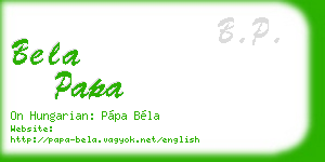bela papa business card
